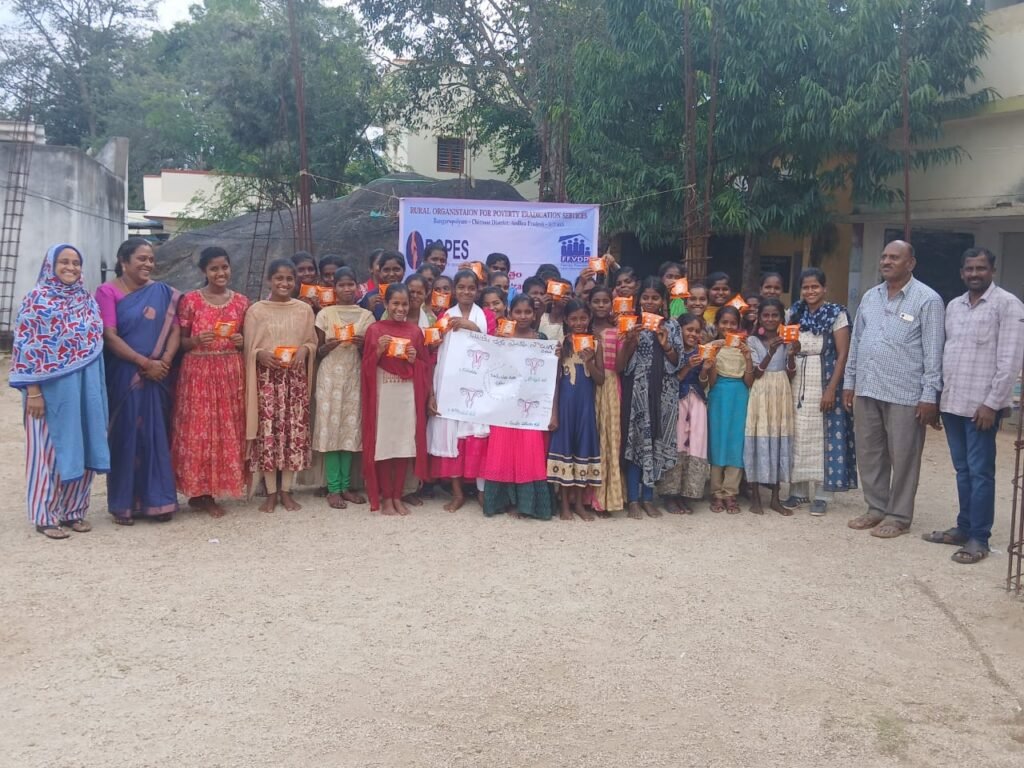 Distribution of sanitary Napkins to Nadamanthram School CHildren